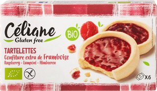 Glutenvrije tartelettes framboos Celiane 130 gram