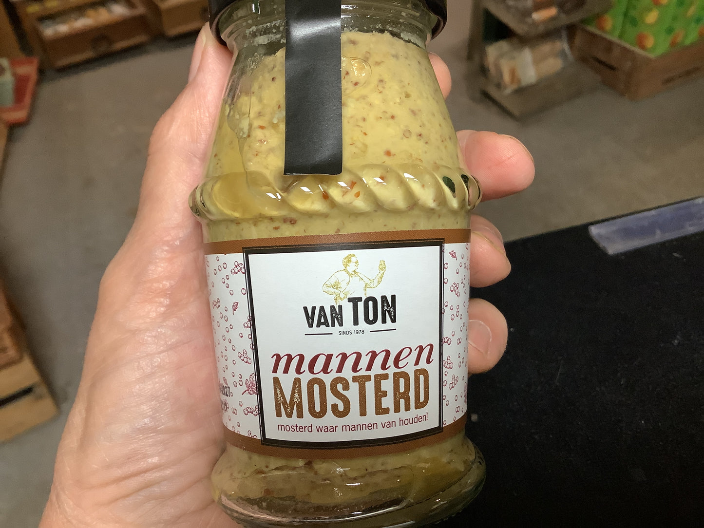 Mannen mosterd kraal pot 150 gr