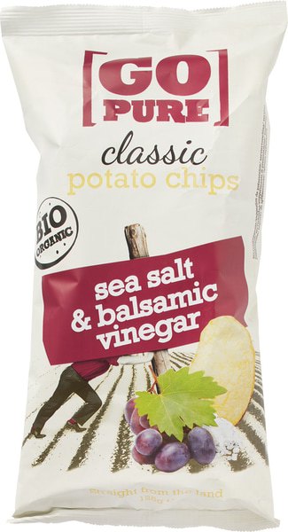 Classic chips zeezout & balsamicoazijn GoPure (125 gr BIO)