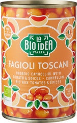 Fagioli Toscani (cannellinibonen in tomatensaus) La Bio Idea 400 gram